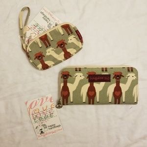 Bungalow360 Canvas Alpaca Wallet/Coin Purse Set